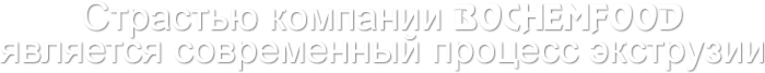 Страстью компании BOCHEMFOOD является современный процесс экструзии.